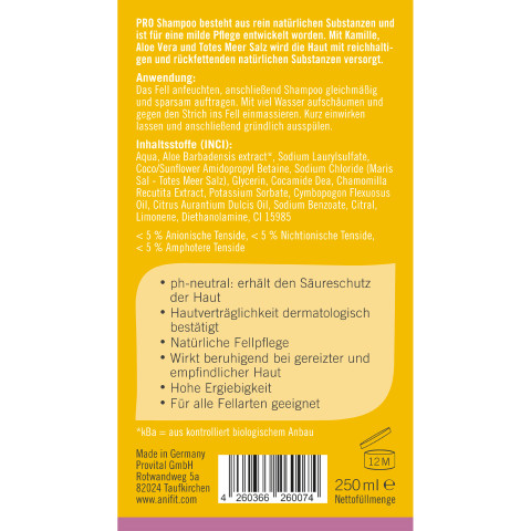 Cat Dog Accessories Pro Shampoo 250ml 1 Piece -3- Anifit
